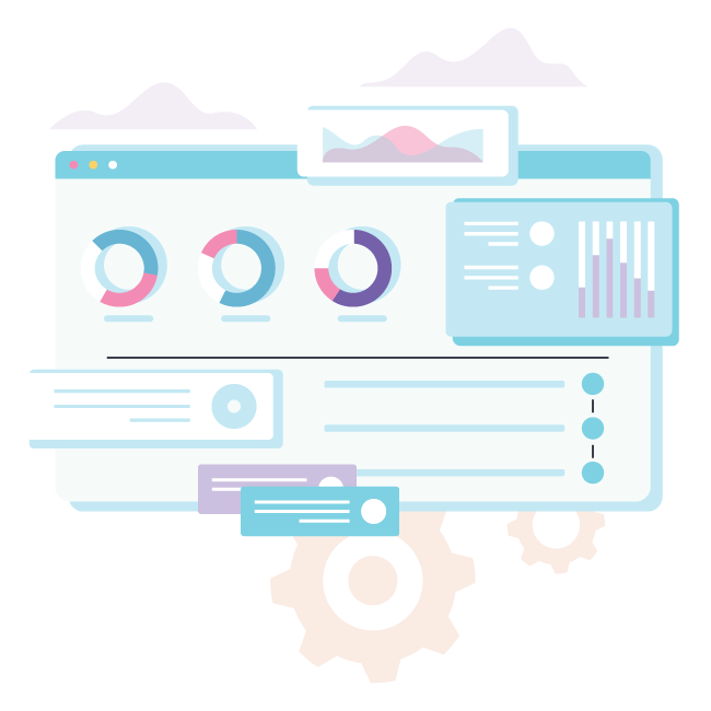 Website Maintenance, Hosting, and Analytics Illustration